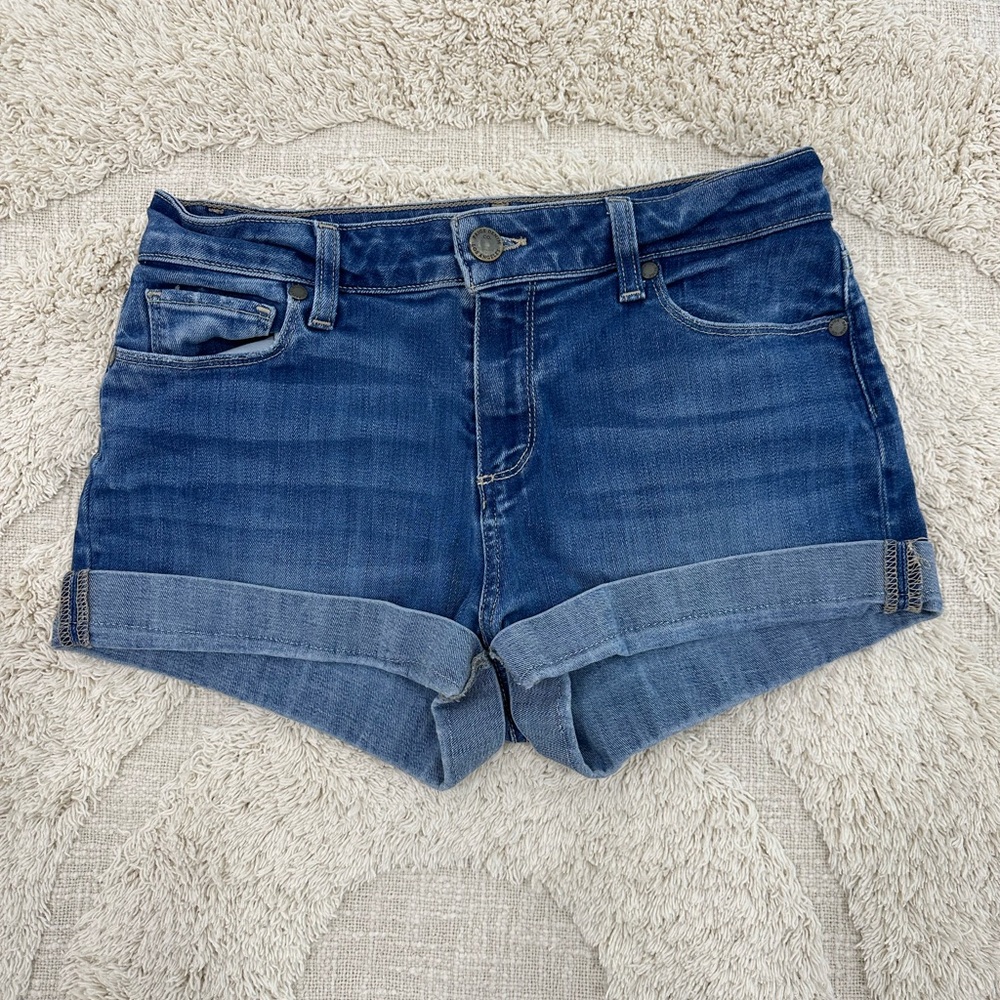 EUC PAIGE Dark Blue Jean Shorts Size 26 Worn 1xs